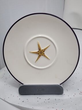 Starbucks White Holiday 2006 Saucer with Black Logo